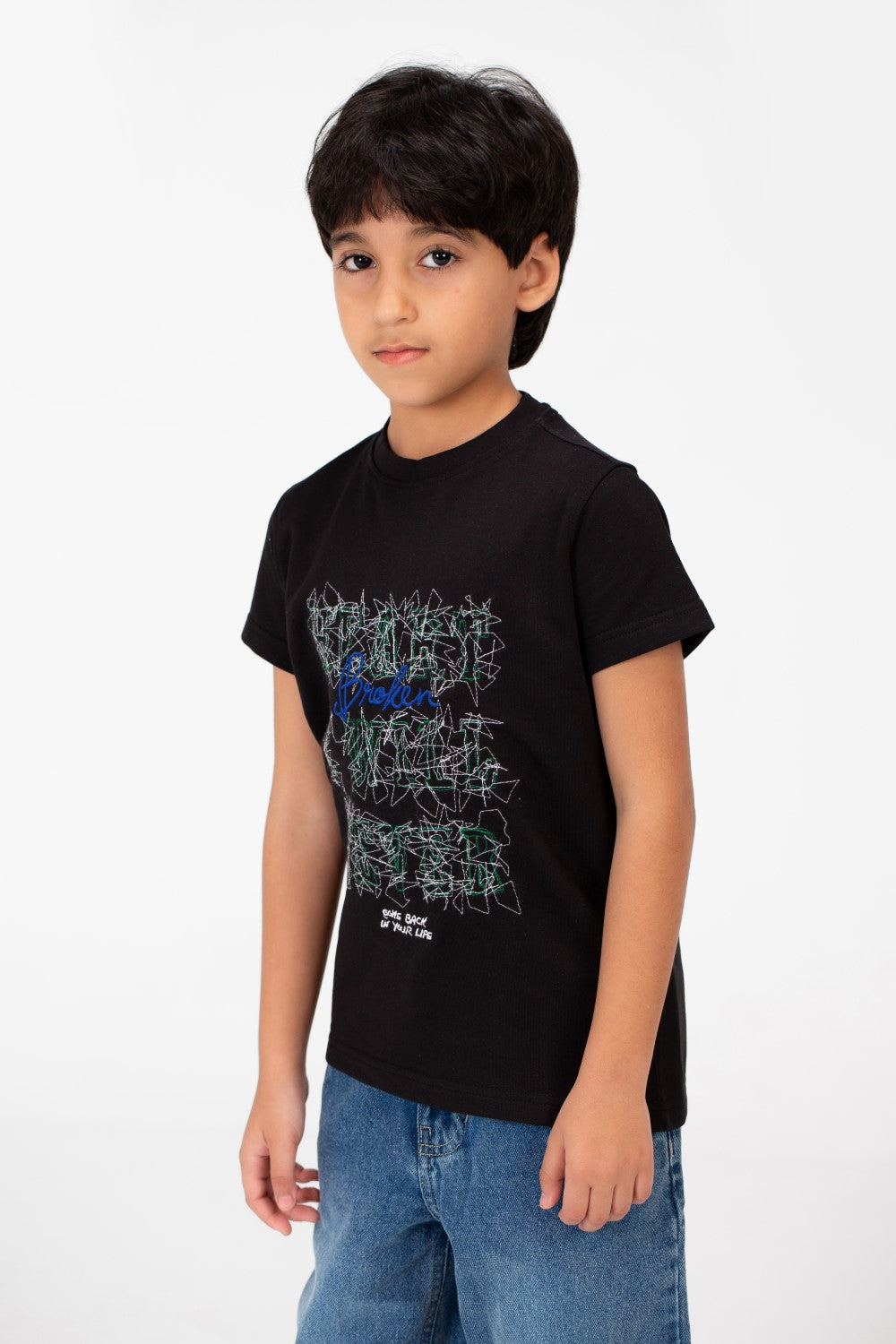 Boy's Milton Printed Half Sleeve T-Shirt