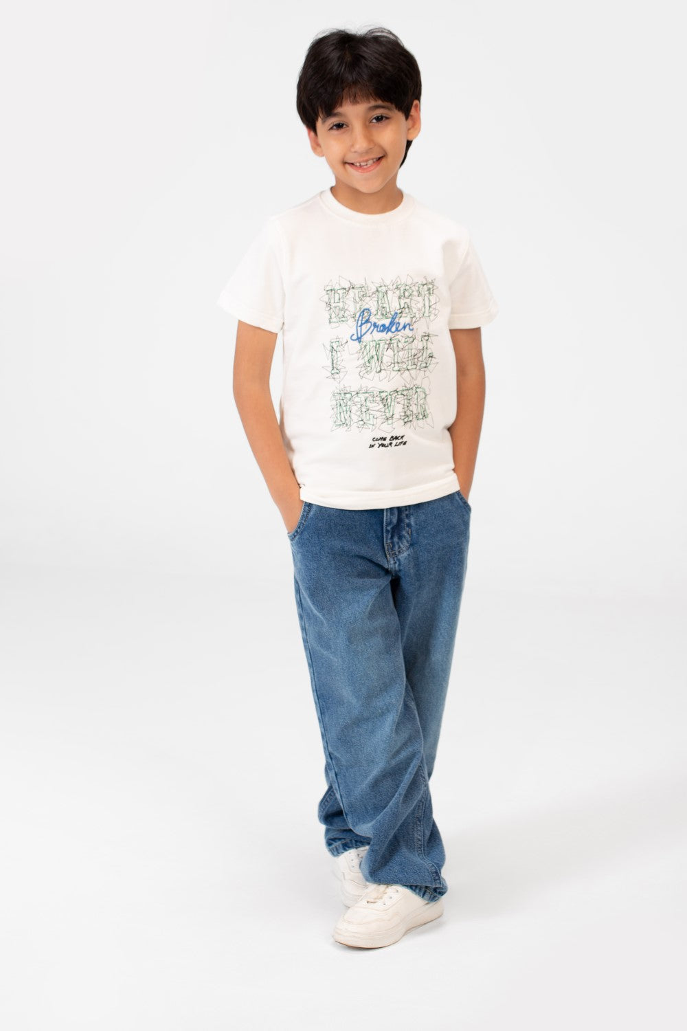 Boy's Milton Printed Half Sleeve T-Shirt