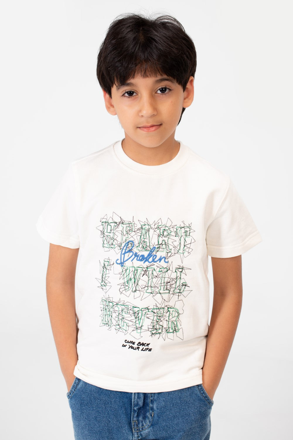 Boy's Milton Printed Half Sleeve T-Shirt