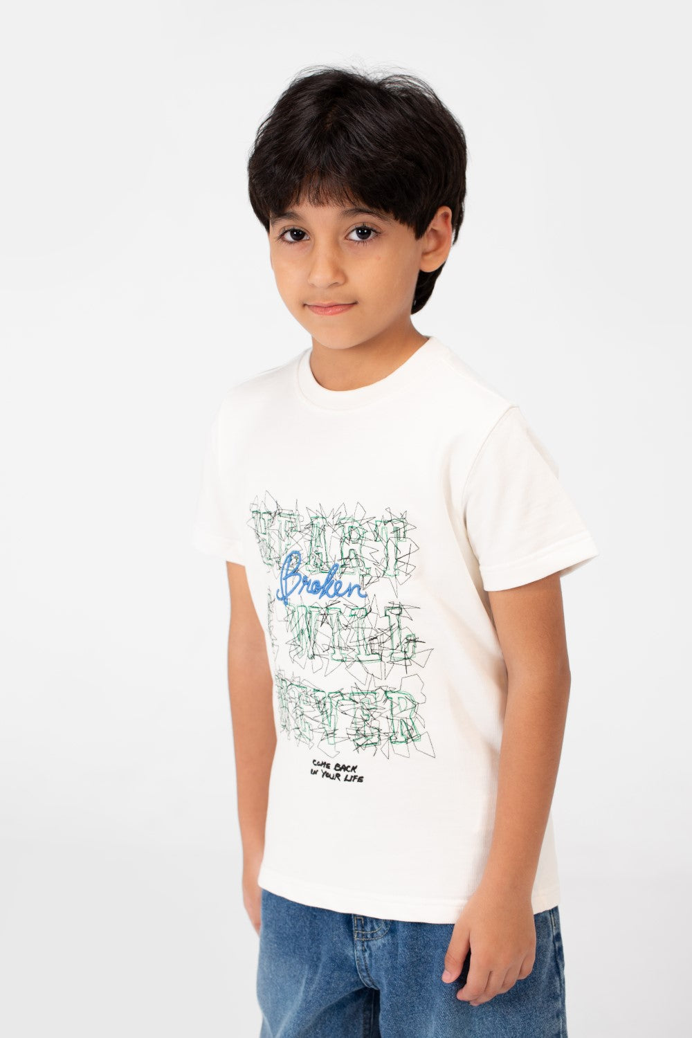 Boy's Milton Printed Half Sleeve T-Shirt