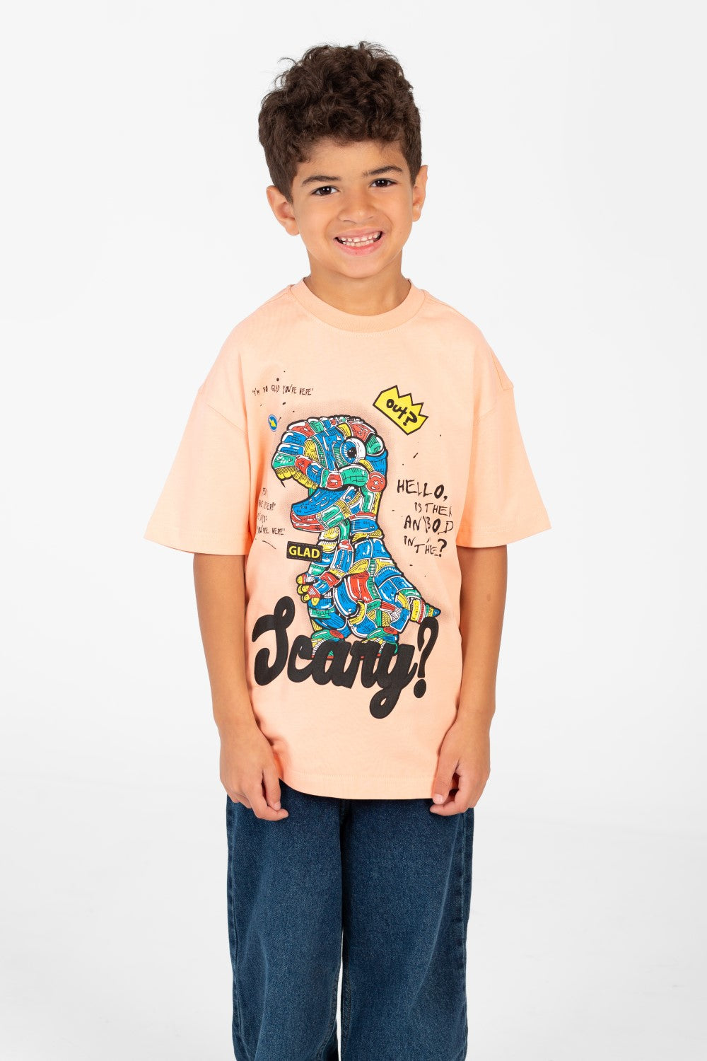 Boy's Graphic Print Half Sleeve Comfortable T-Shirt