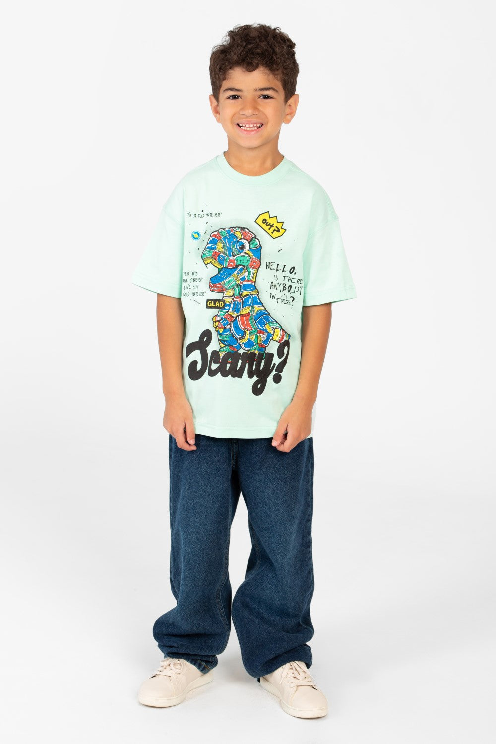 Boy's Graphic Print Half Sleeve Comfortable T-Shirt