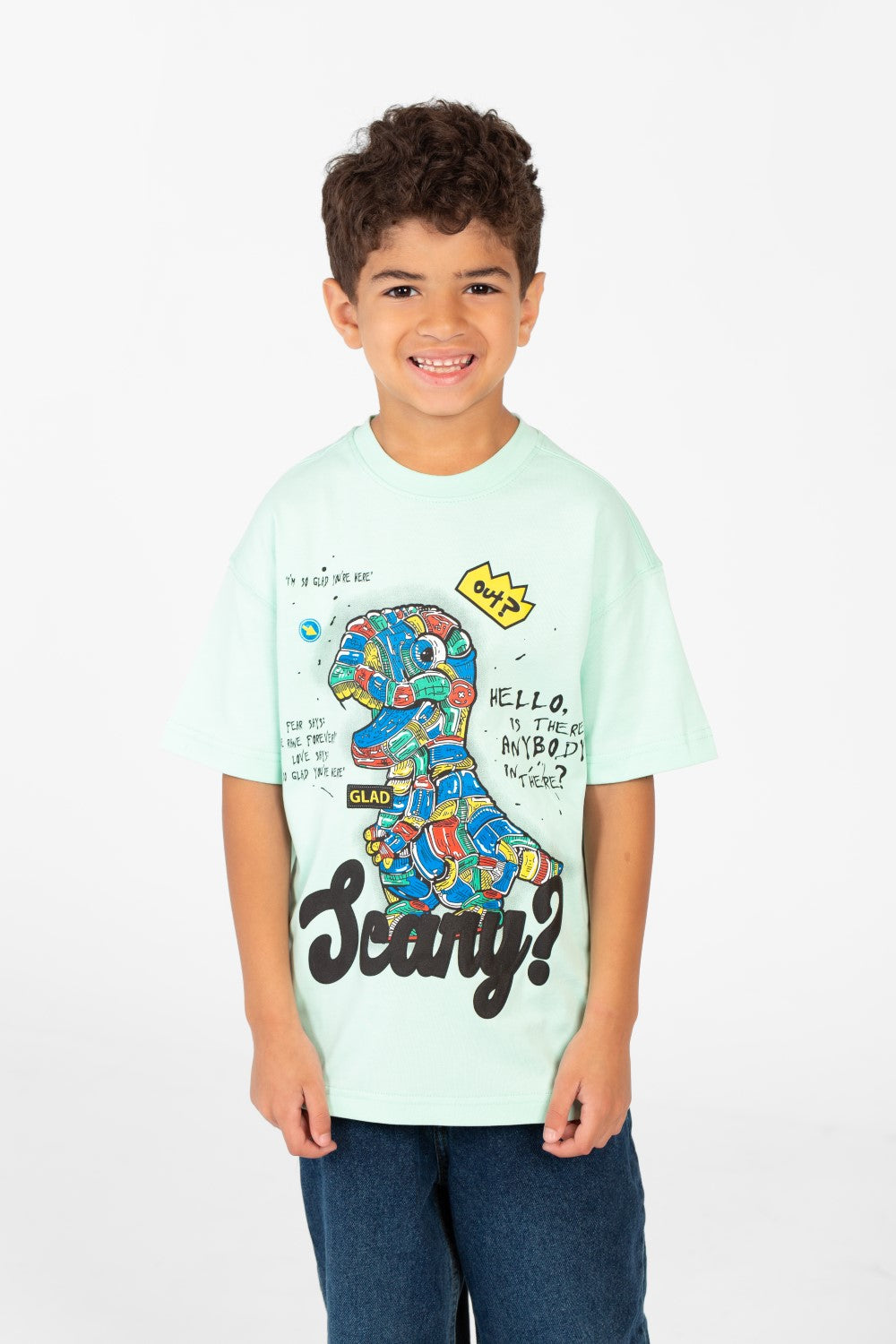Boy's Graphic Print Half Sleeve Comfortable T-Shirt