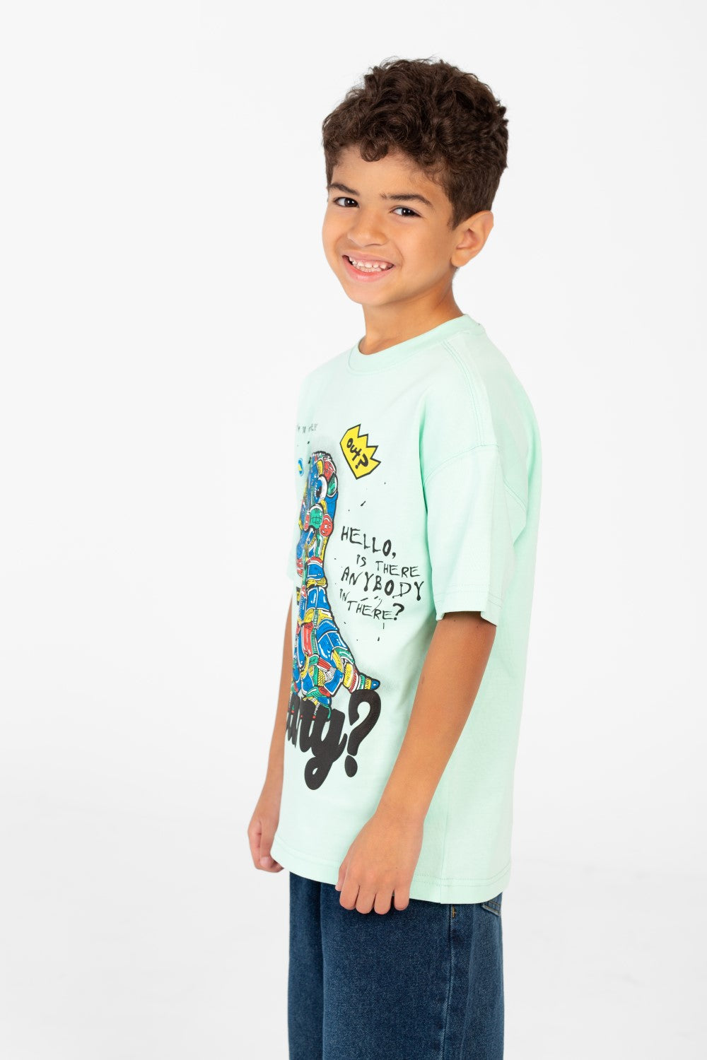 Boy's Graphic Print Half Sleeve Comfortable T-Shirt