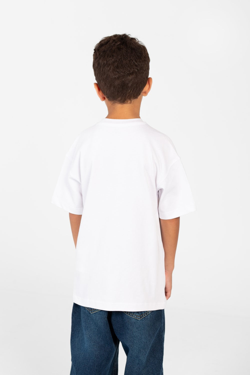 Boy's Oversized Text printed crew neck T-shirt