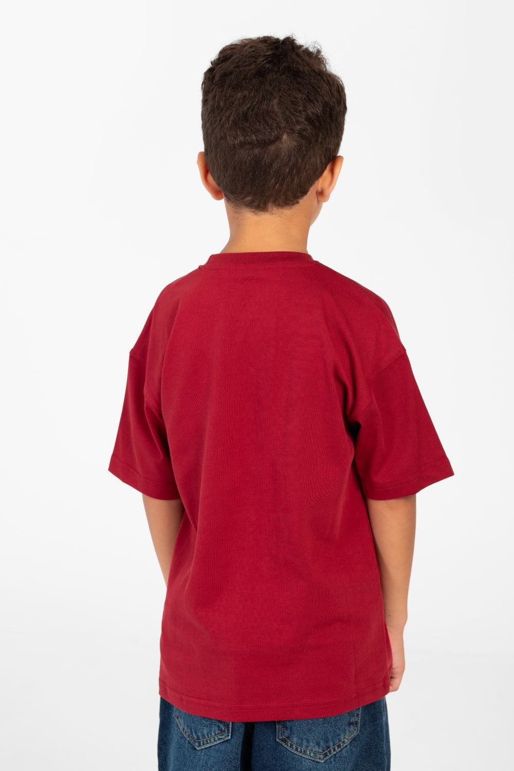 Boy's Oversized Text printed crew neck T-shirt