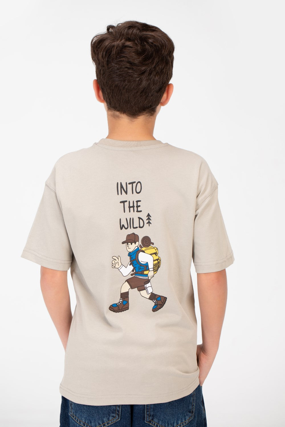 Boy's Oversized Printed Crew Neck T-Shirt