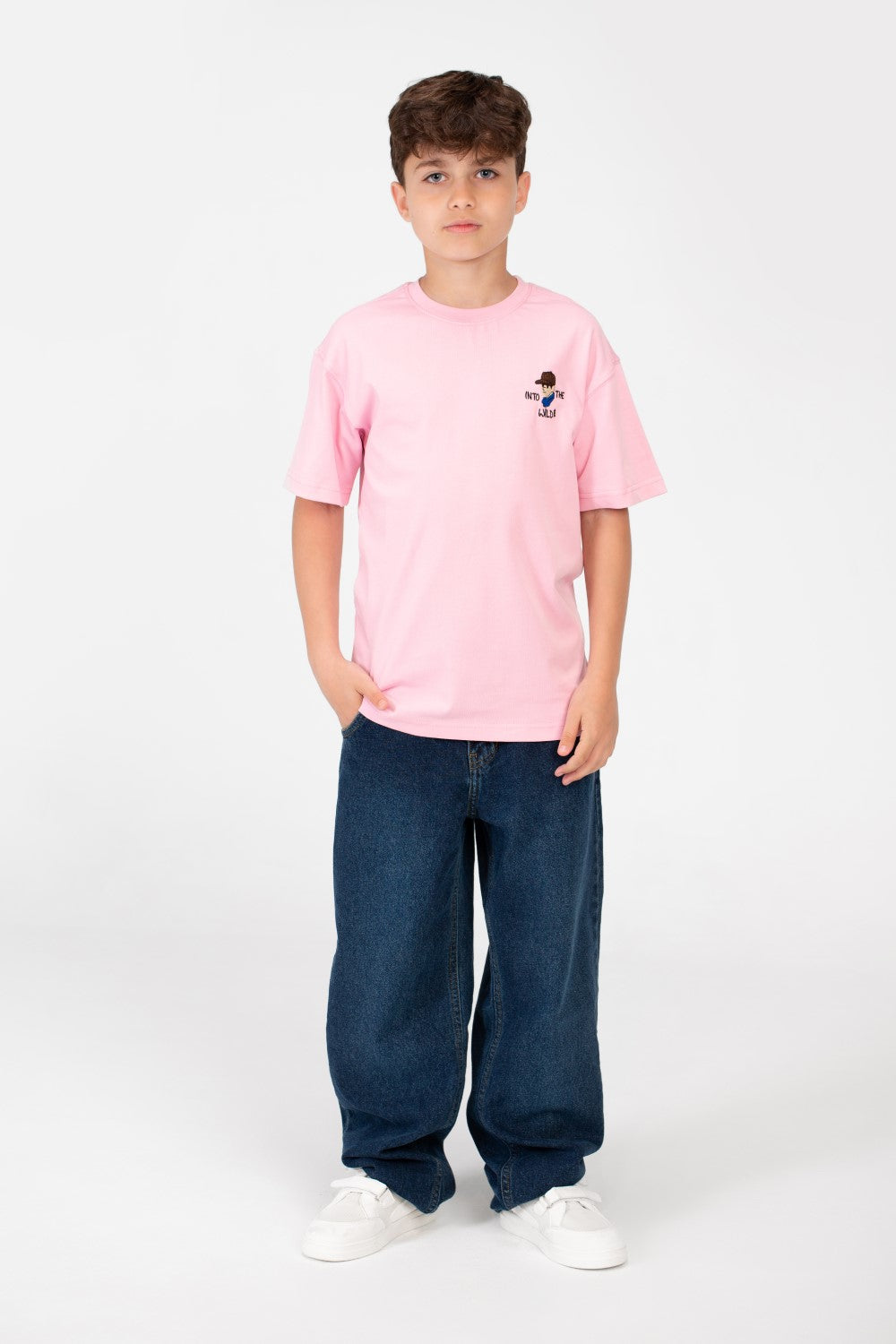 Boy's Oversized Printed Crew Neck T-Shirt