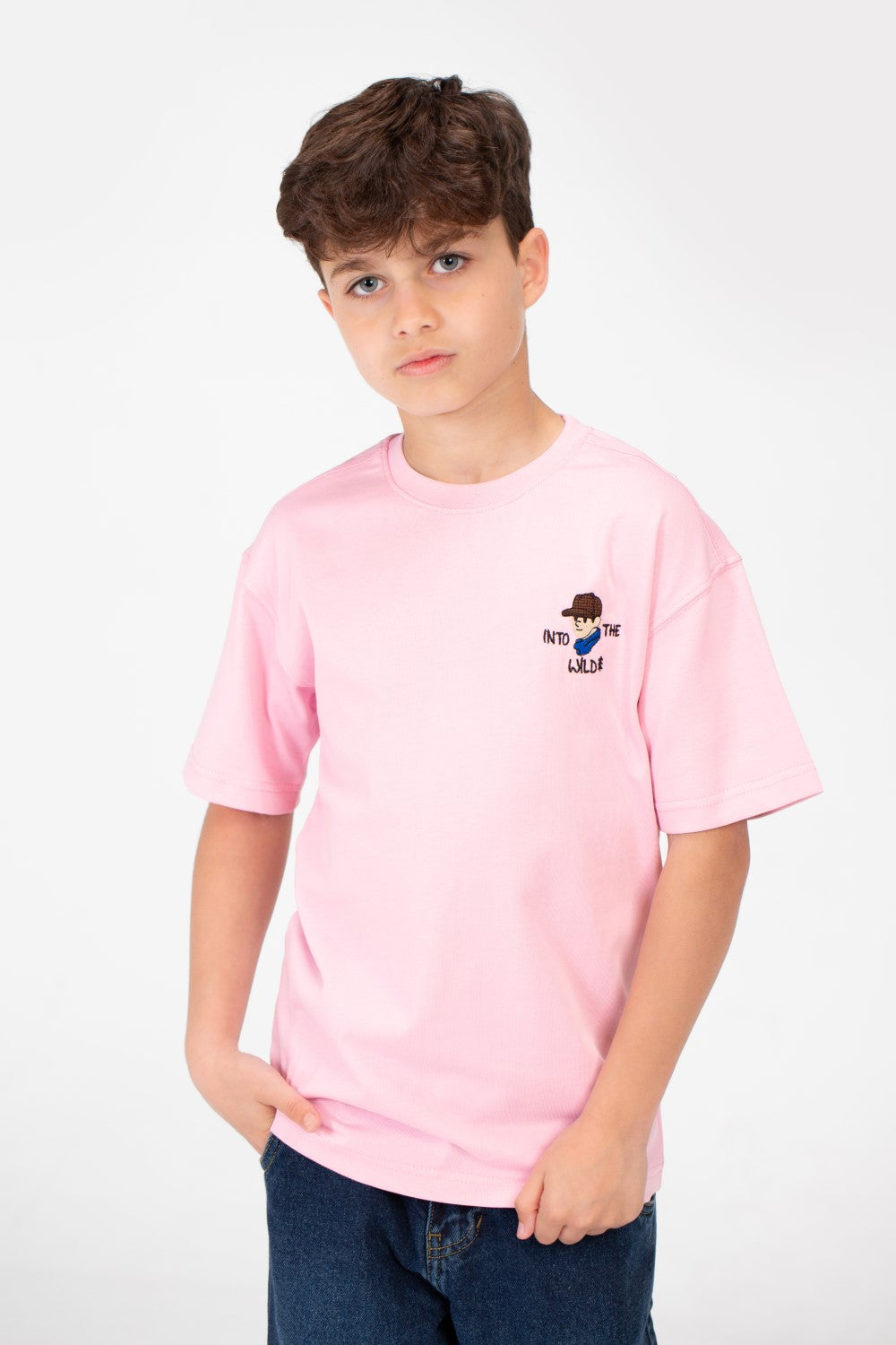 Boy's Oversized Printed Crew Neck T-Shirt