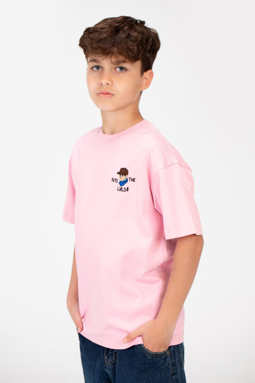 Boy's Oversized Printed Crew Neck T-Shirt