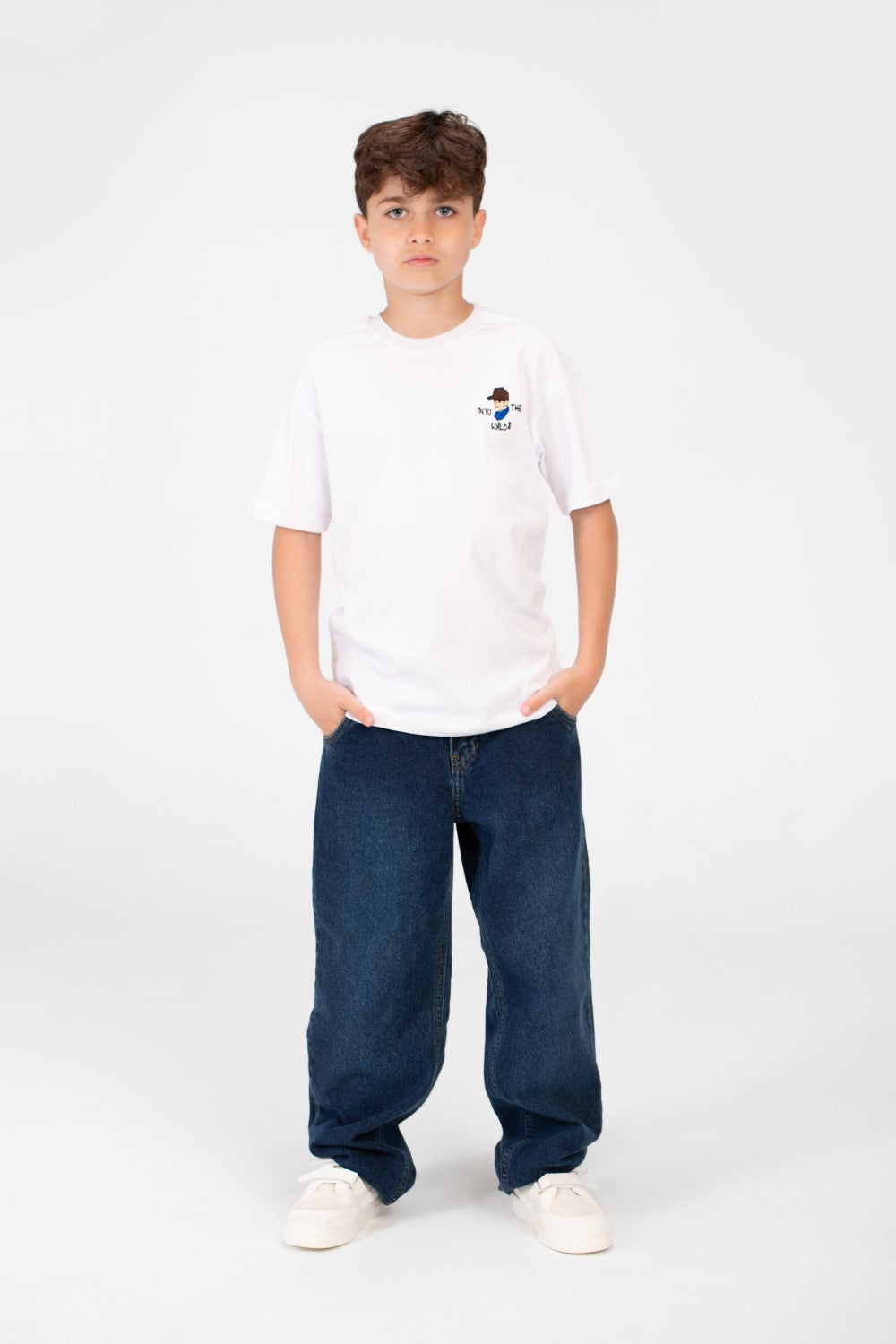 Boy's Oversized Printed Crew Neck T-Shirt