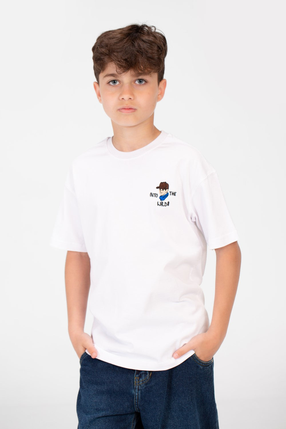 Boy's Oversized Printed Crew Neck T-Shirt