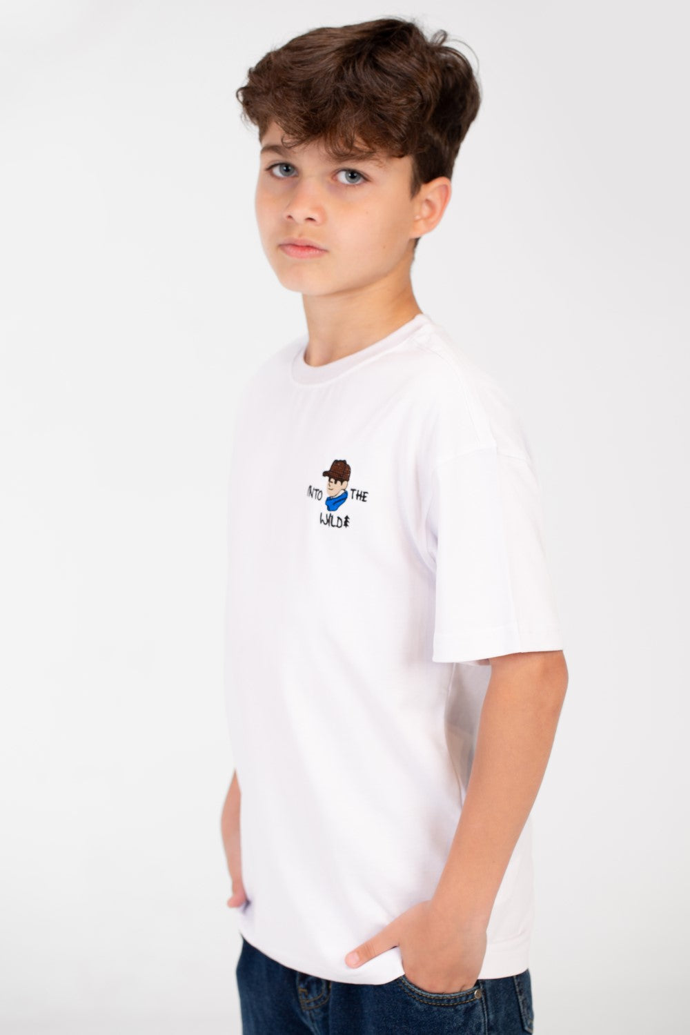 Boy's Oversized Printed Crew Neck T-Shirt