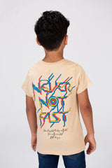 تي شيرت للأولاد بأكمام قصيرة وطباعة سريعة على الأمام والخلف