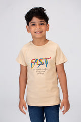 تي شيرت للأولاد بأكمام قصيرة وطباعة سريعة على الأمام والخلف