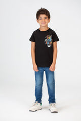 Boys Round Neck T-shirt With Half Sleeves And A Print On The Front And Back