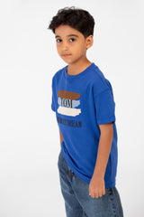 تي شيرت ميلتون صيفي كبير الحجم بأكمام قصيرة وطبعة نصية للأولاد