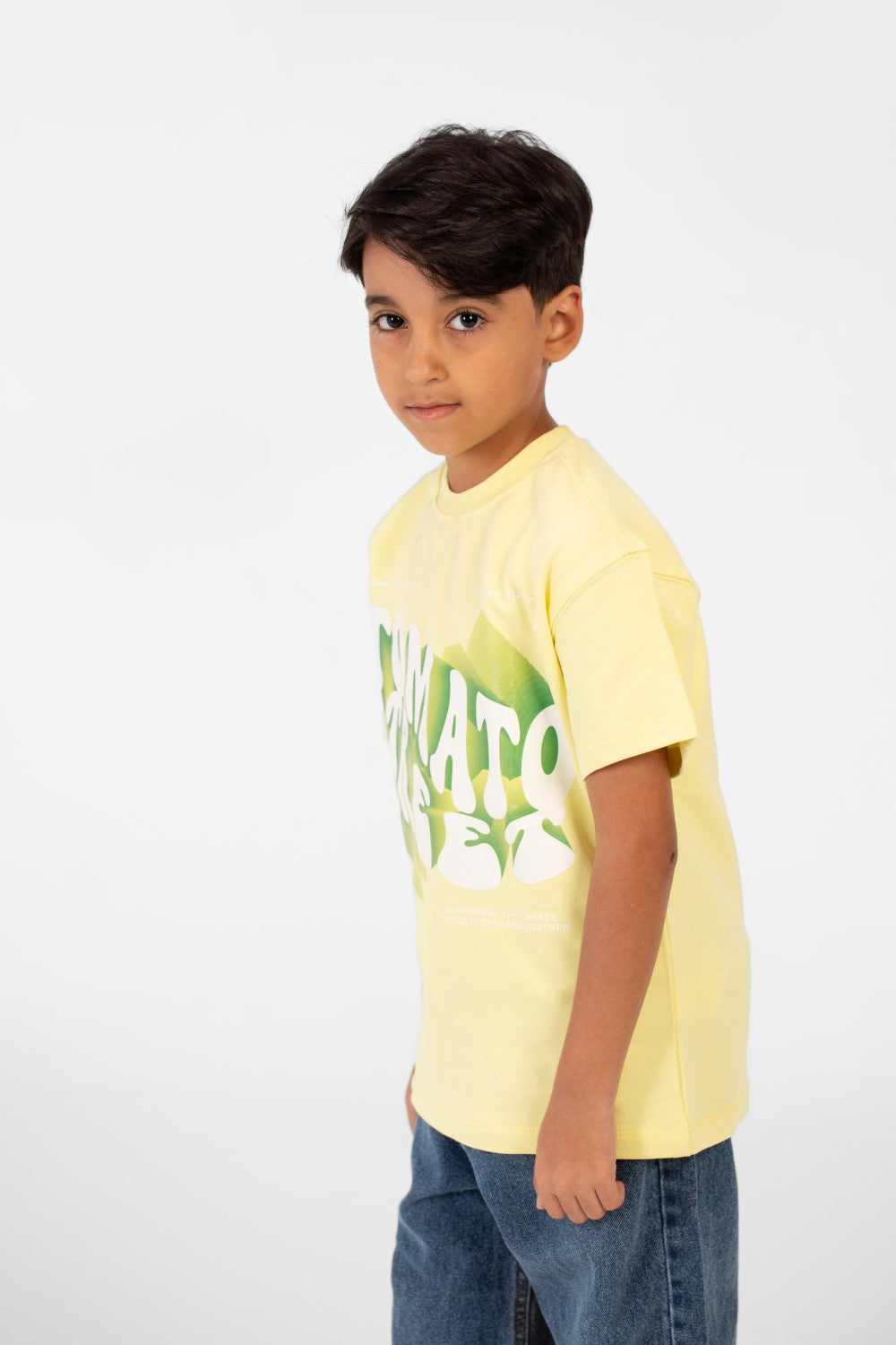 تي شيرت ميلتون صيفي كبير الحجم للأولاد بطبعة أمامية وأكمام قصيرة