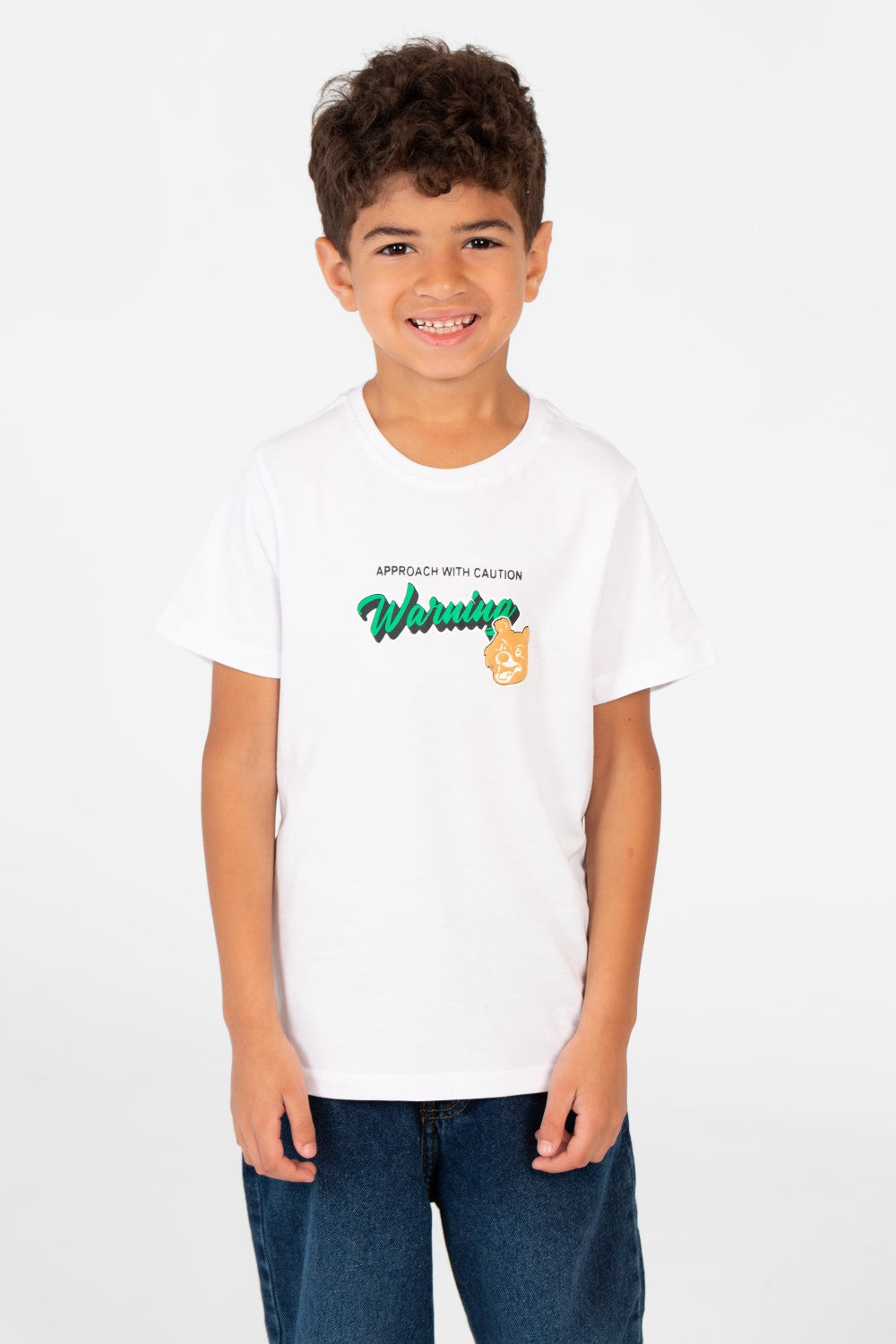 تي شيرت للأولاد بطبعة جرافيكية ورقبة دائرية وأكمام نصفية - 1