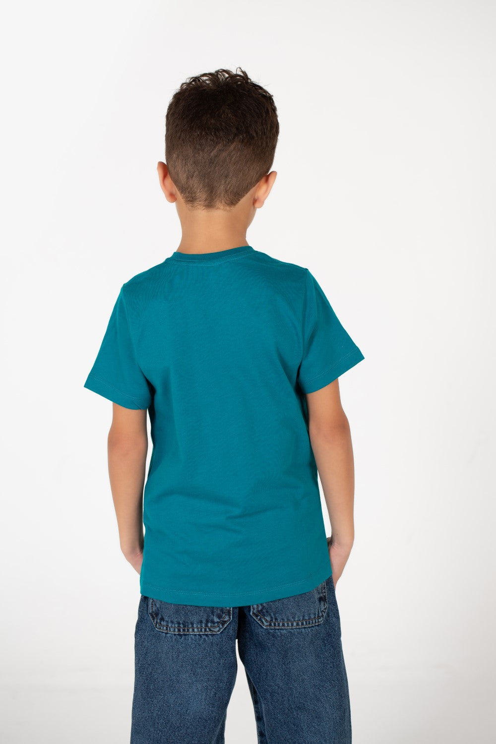 Boy's Crew Neck Text Tomato Print T-Shirt