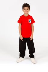 Boy’s Graphic Print Crew Neck Half Sleeve T-Shirt