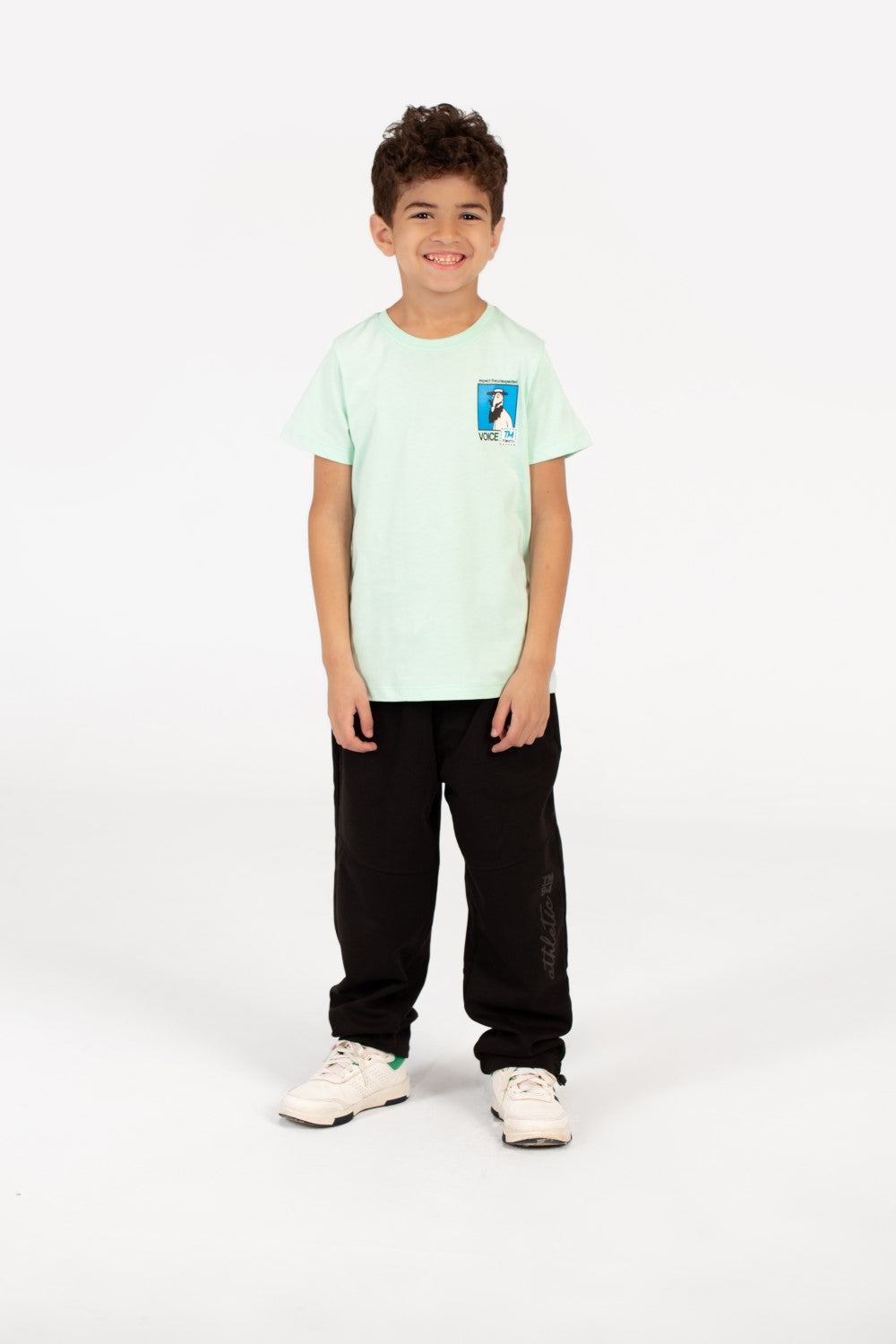 Boy’s Graphic Print Crew Neck Half Sleeve T-Shirt