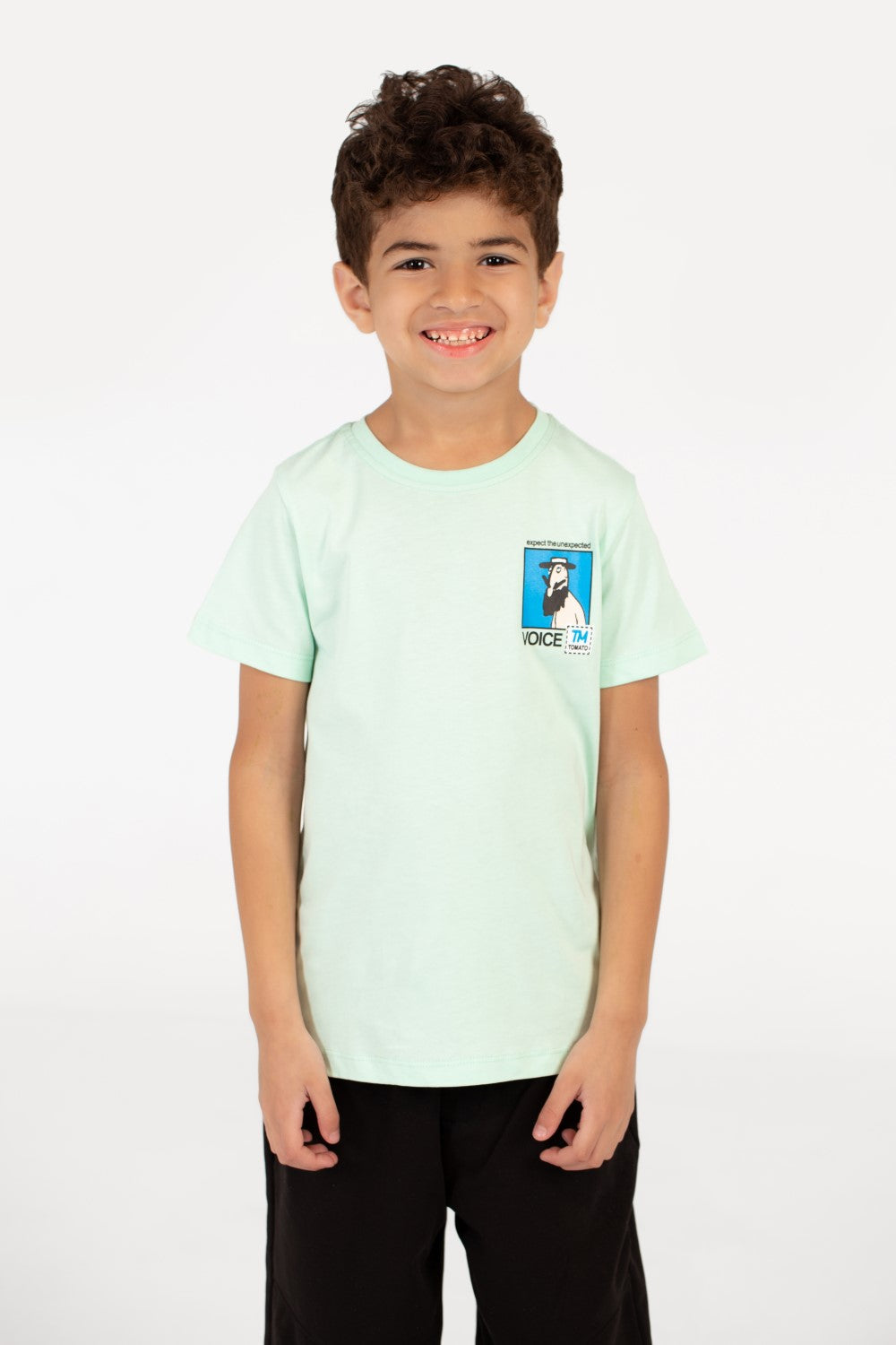 Boy’s Graphic Print Crew Neck Half Sleeve T-Shirt