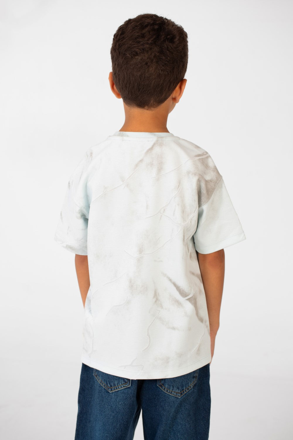 تي شيرت للأولاد بأكمام قصيرة ورقبة دائرية كبيرة الحجم مصنوع من مواد عالية الجودة