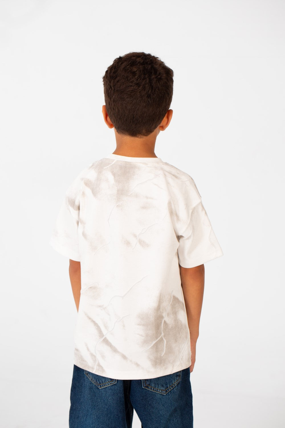 تي شيرت للأولاد بأكمام قصيرة ورقبة دائرية كبيرة الحجم مصنوع من مواد عالية الجودة