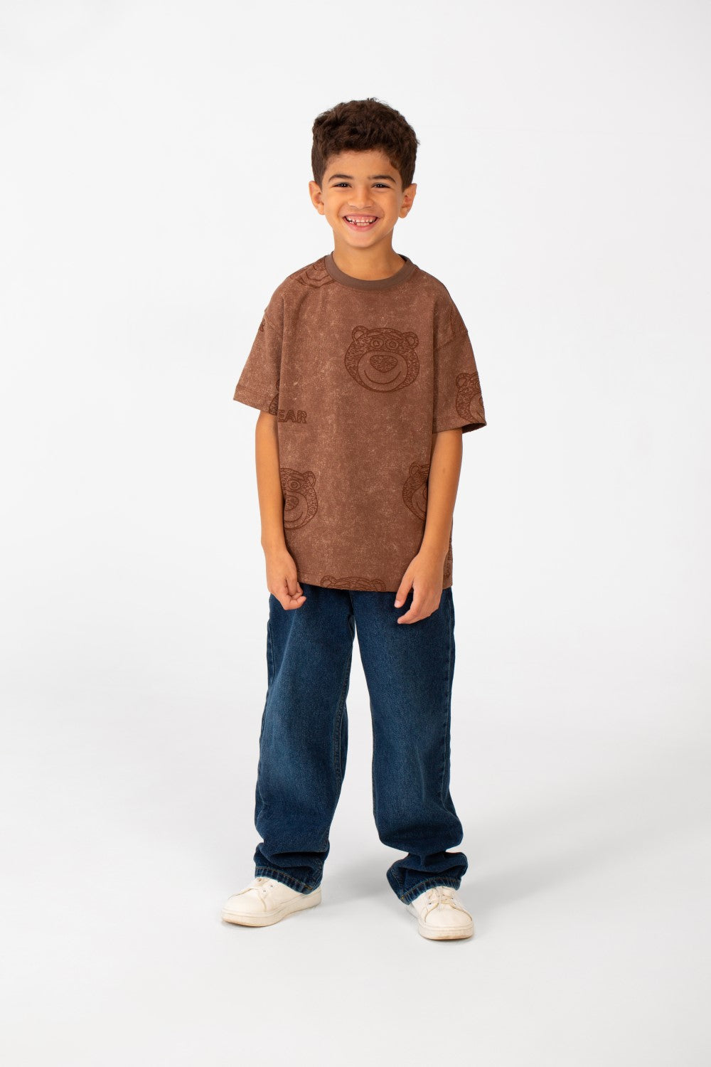 تي شيرت صيفي كبير الحجم بأكمام قصيرة ورقبة دائرية وعالي الجودة للأولاد