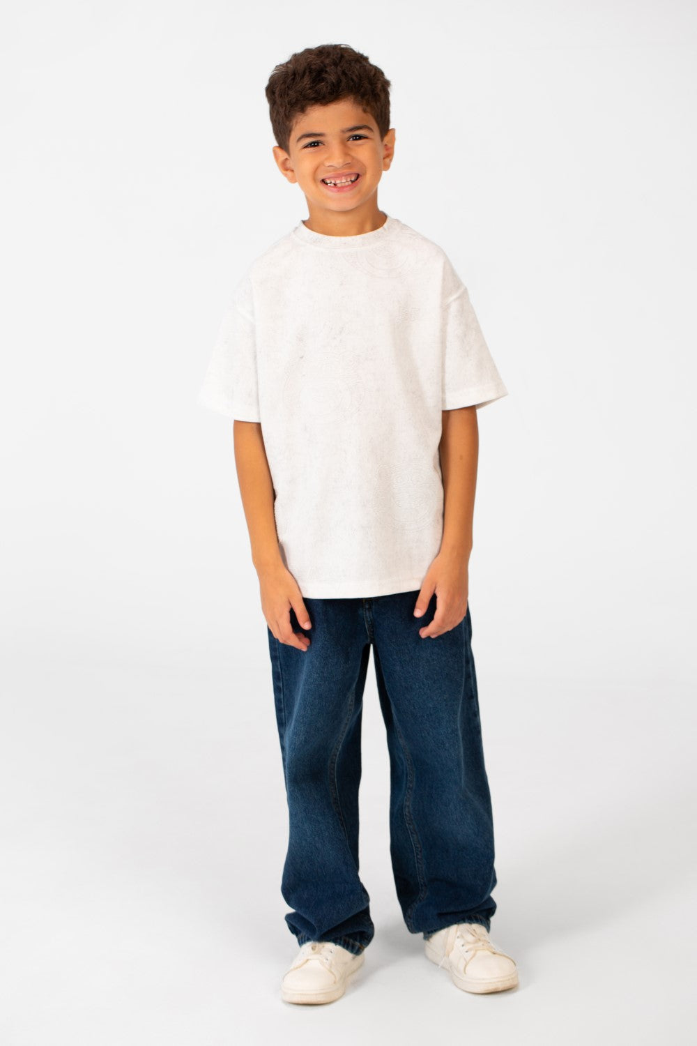 تي شيرت صيفي كبير الحجم بأكمام قصيرة ورقبة دائرية وعالي الجودة للأولاد