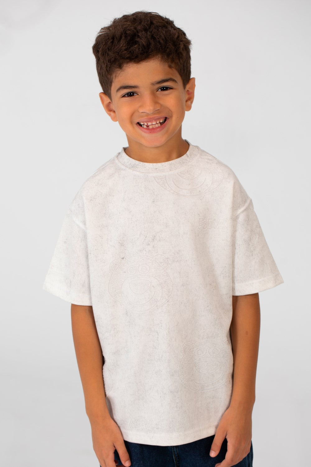 تي شيرت صيفي كبير الحجم بأكمام قصيرة ورقبة دائرية وعالي الجودة للأولاد