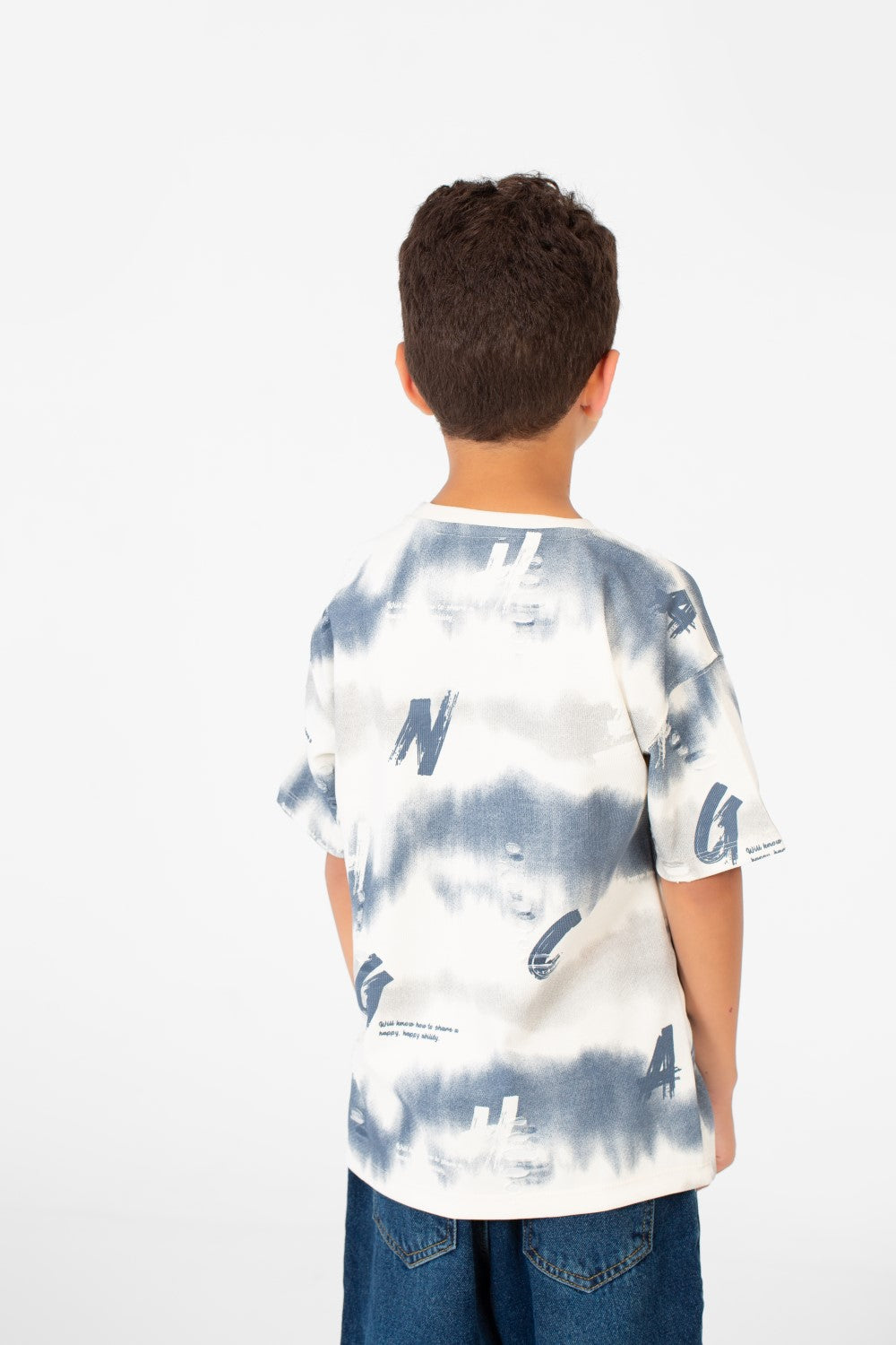 تي شيرت رجالي كبير الحجم بأكمام قصيرة باللون الأزرق البترولي