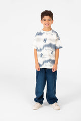 تي شيرت رجالي كبير الحجم بأكمام قصيرة باللون الأزرق البترولي