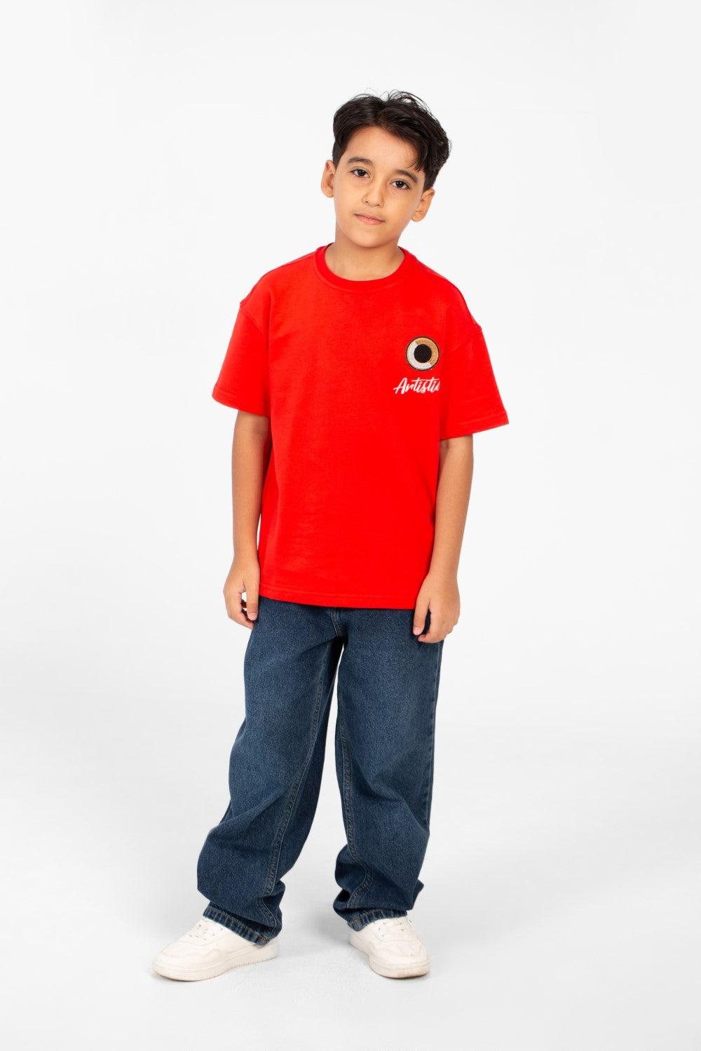 تي شيرت ميلتون صيفي للأولاد بأكمام قصيرة وطبعة أمامية وخلفية