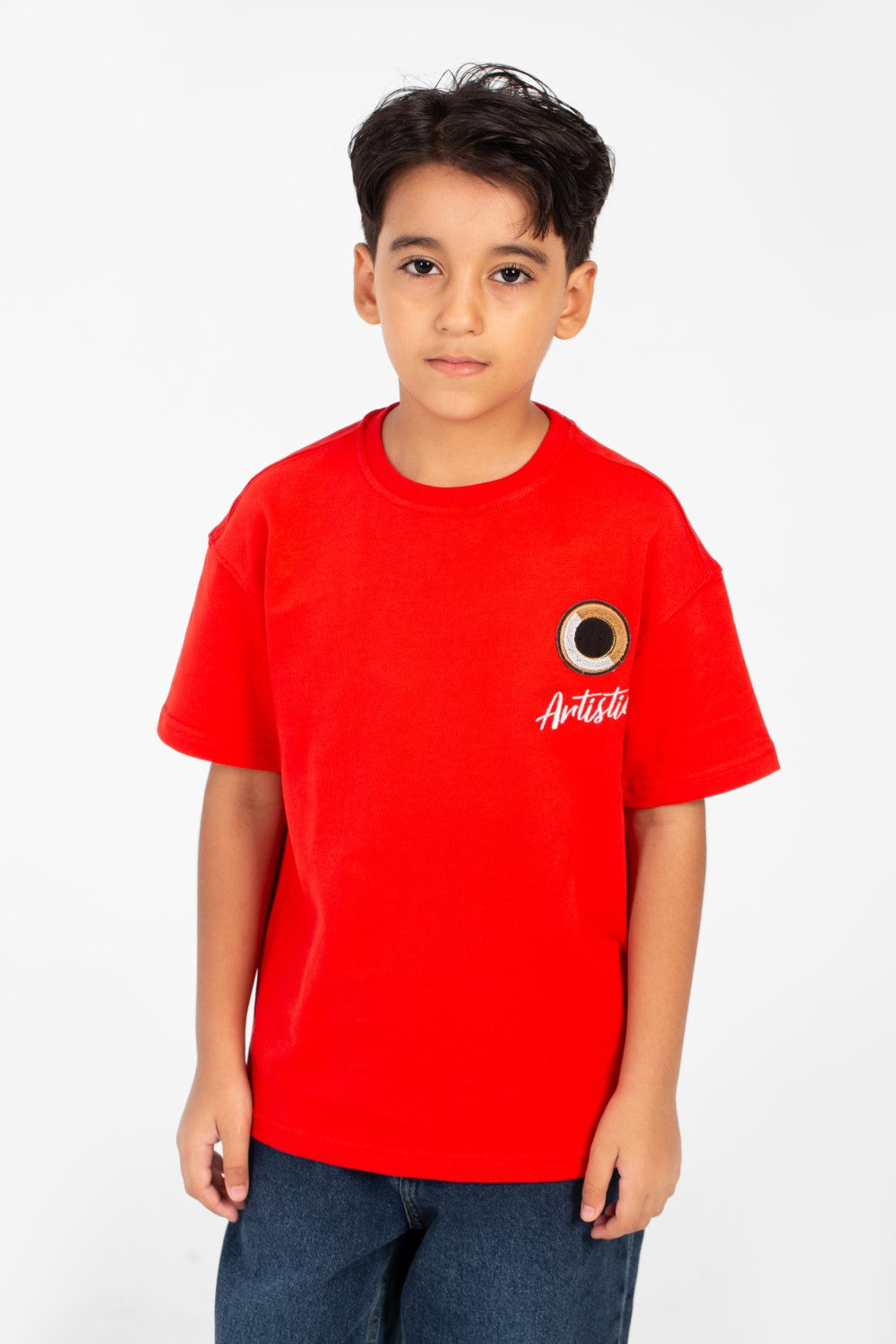 تي شيرت ميلتون صيفي للأولاد بأكمام قصيرة وطبعة أمامية وخلفية