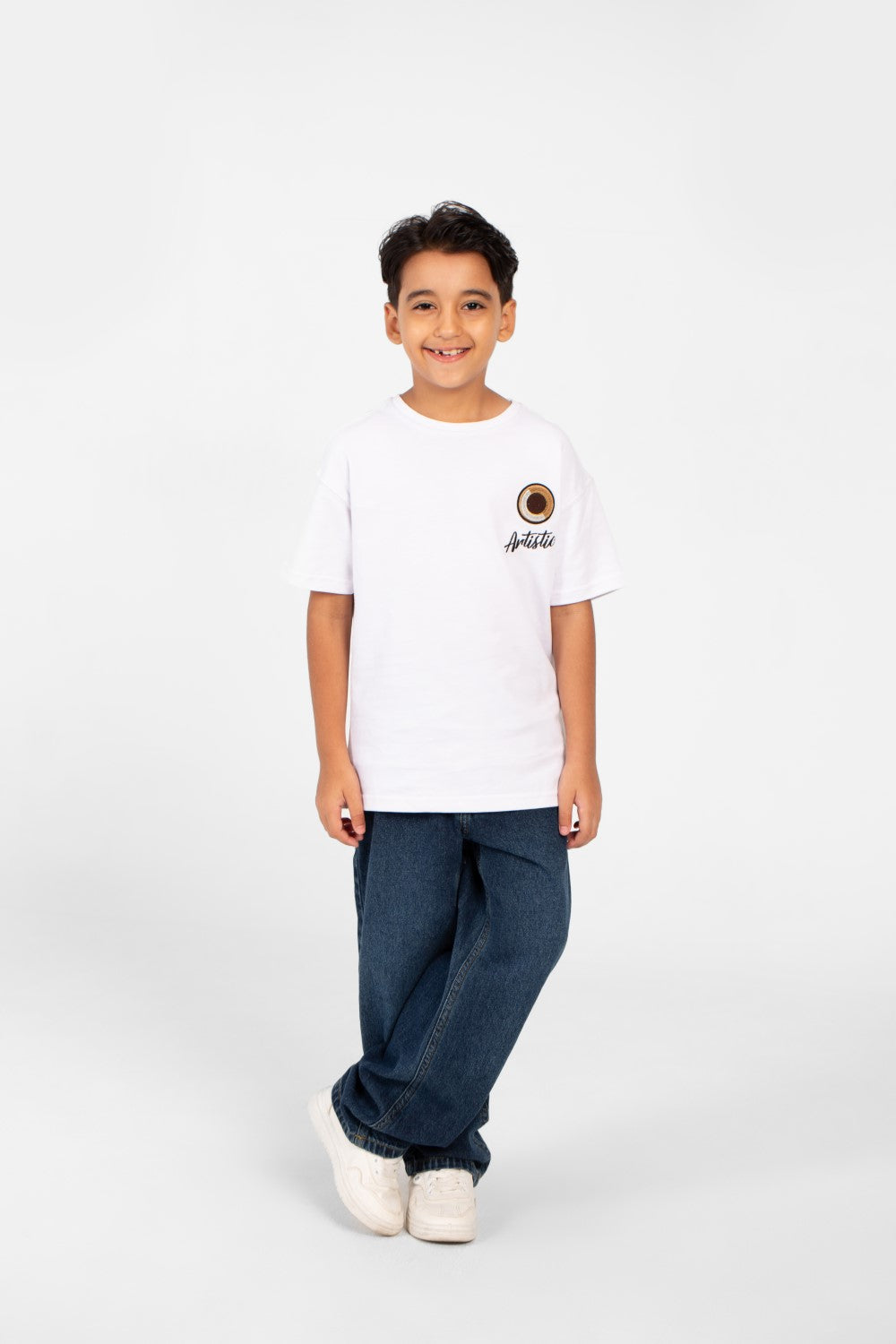 تي شيرت ميلتون صيفي للأولاد بأكمام قصيرة وطبعة أمامية وخلفية
