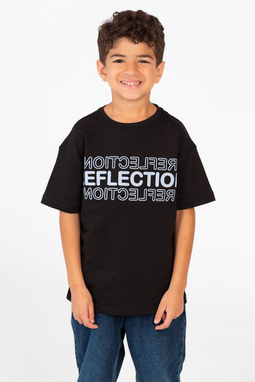 Boy's Milton Text Print Half Sleeve T-Shirt