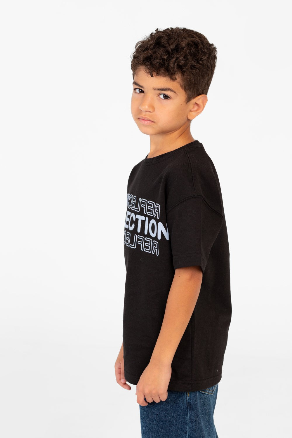 Boy's Milton Text Print Half Sleeve T-Shirt