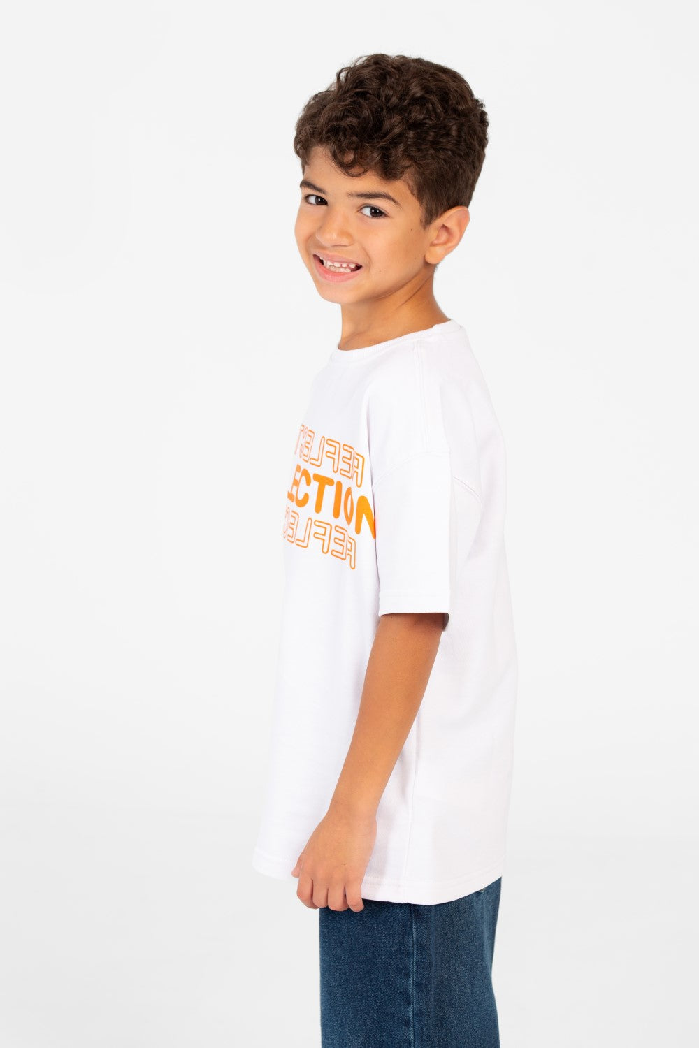 Boy's Milton Text Print Half Sleeve T-Shirt