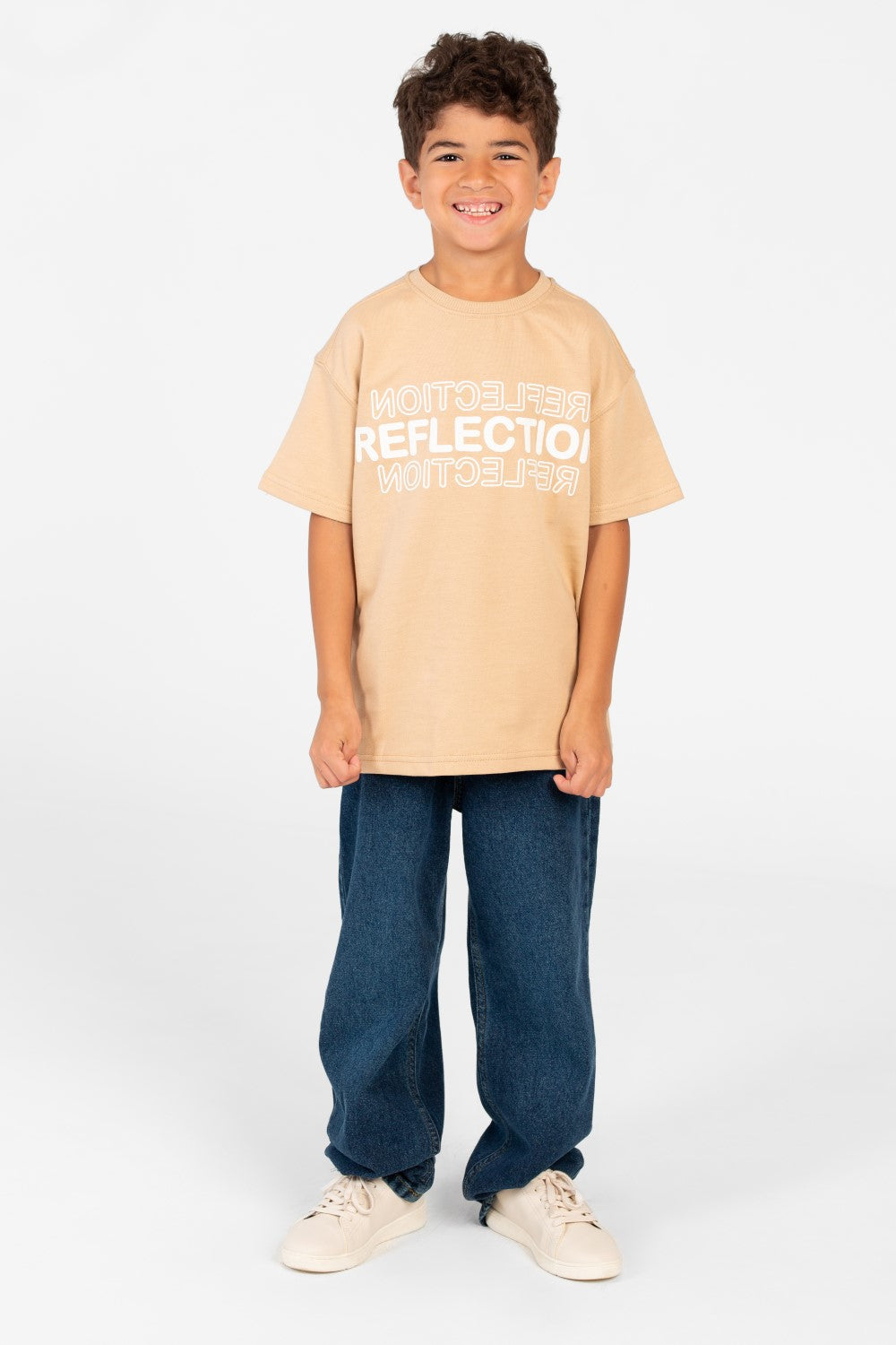 Boy's Milton Text Print Half Sleeve T-Shirt