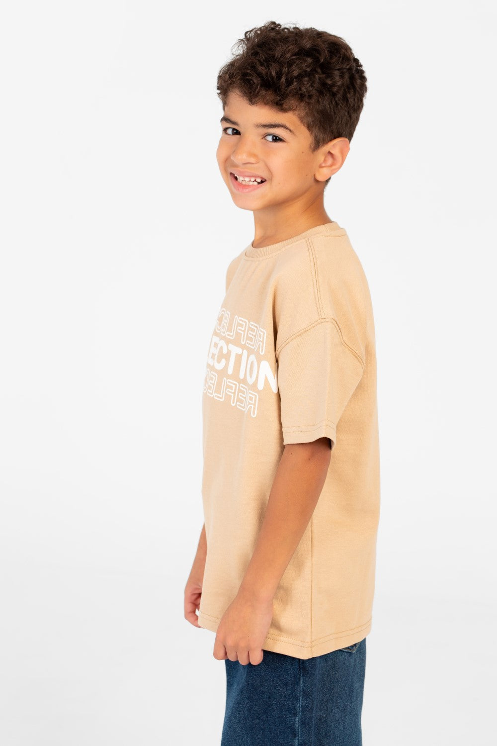 Boy's Milton Text Print Half Sleeve T-Shirt