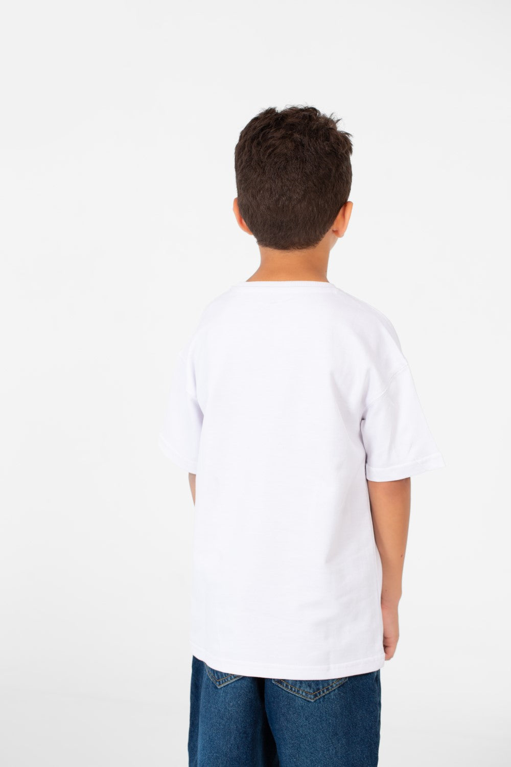 Boy's Summer Melton Oversized Half Sleeve Front Print T-Shirt