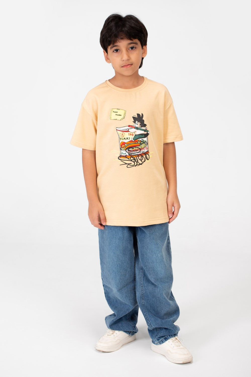 Boy's Front Graphic Print Half Sleeve T-Shirt