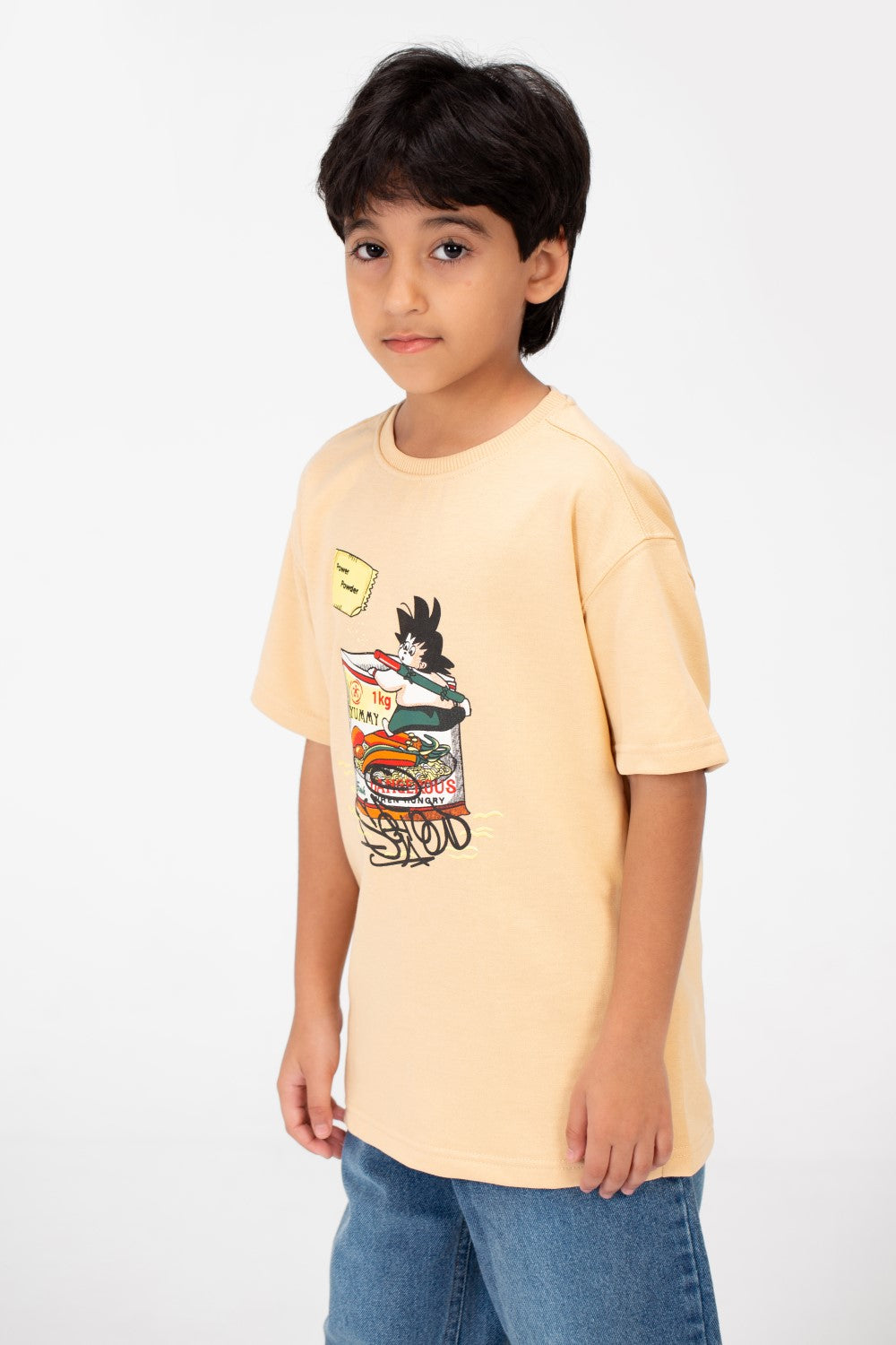 Boy's Front Graphic Print Half Sleeve T-Shirt