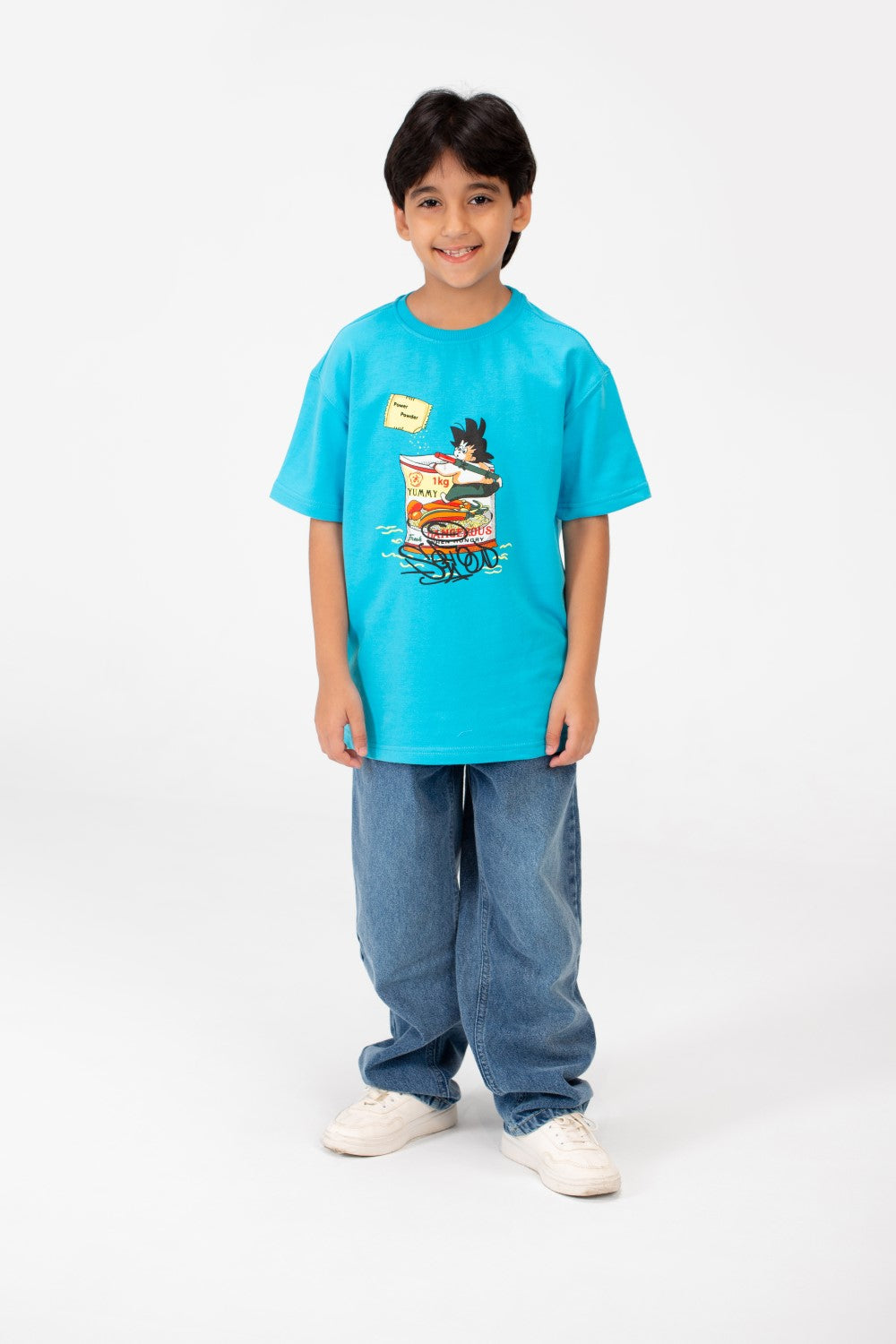 Boy's Front Graphic Print Half Sleeve T-Shirt