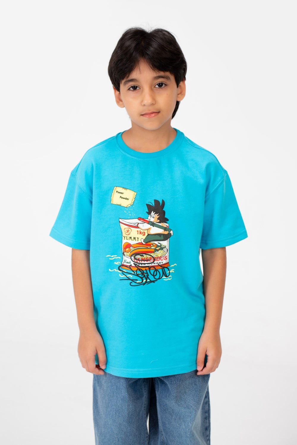 Boy's Front Graphic Print Half Sleeve T-Shirt