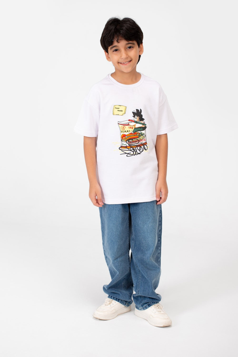 Boy's Front Graphic Print Half Sleeve T-Shirt