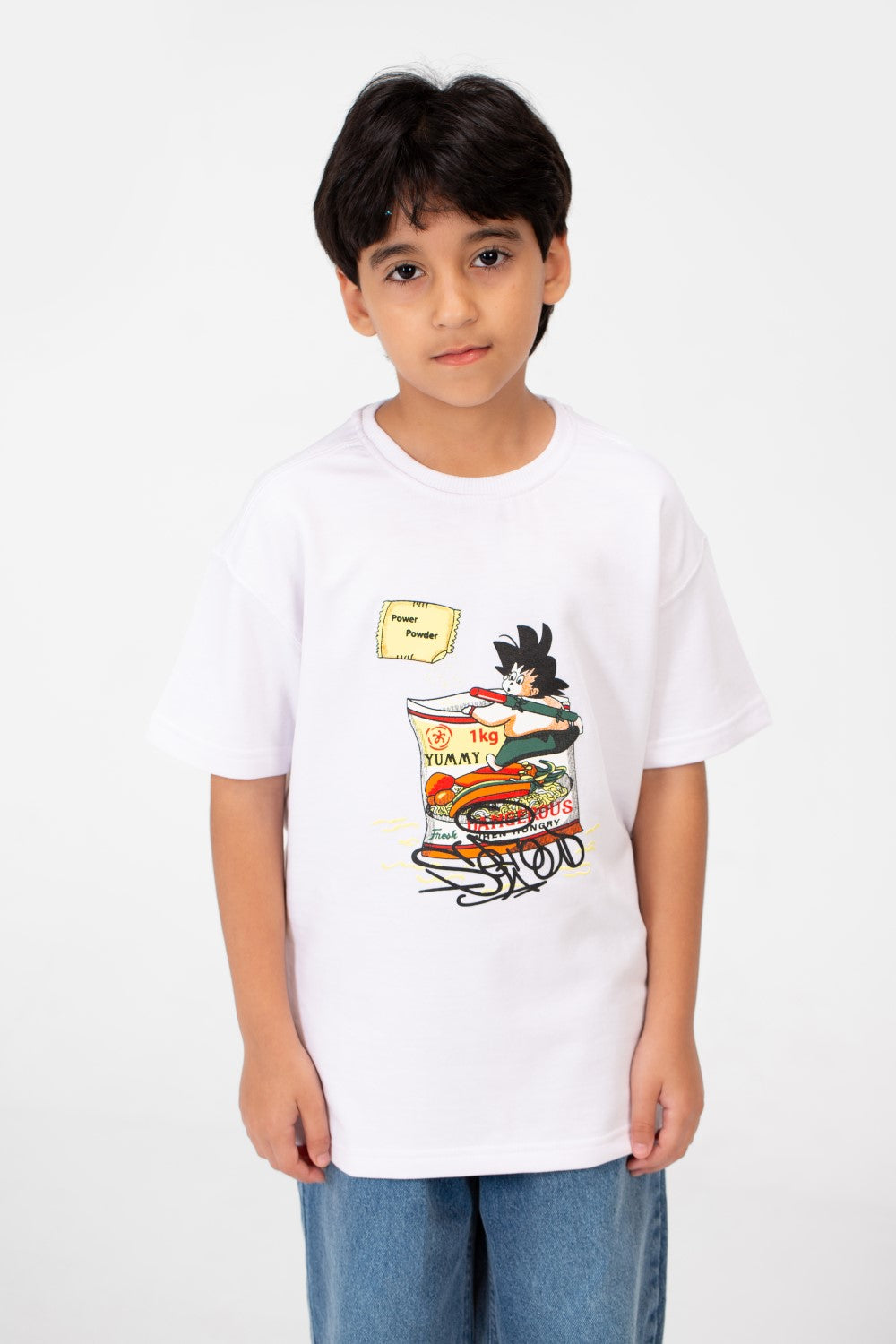 Boy's Front Graphic Print Half Sleeve T-Shirt