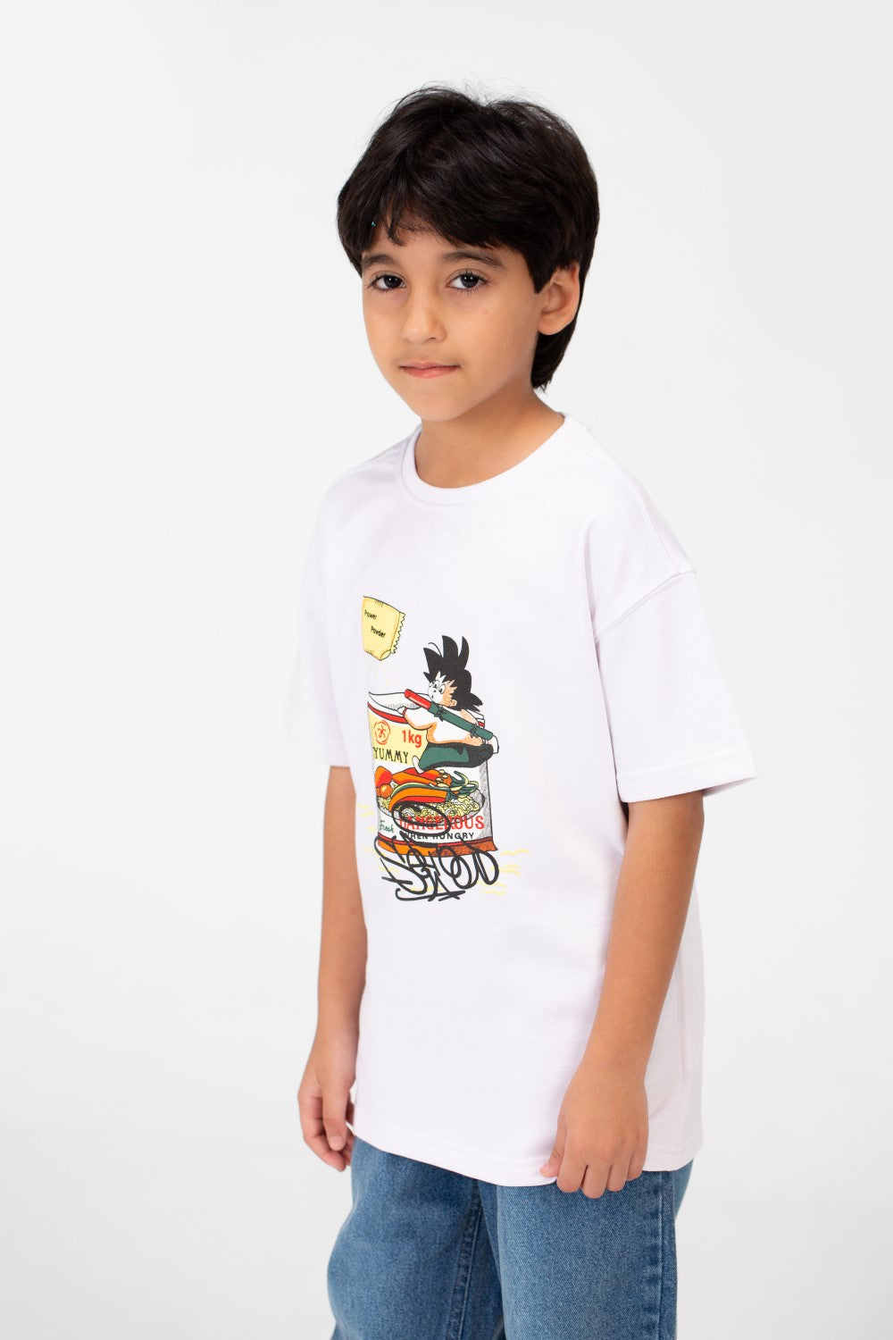 Boy's Front Graphic Print Half Sleeve T-Shirt